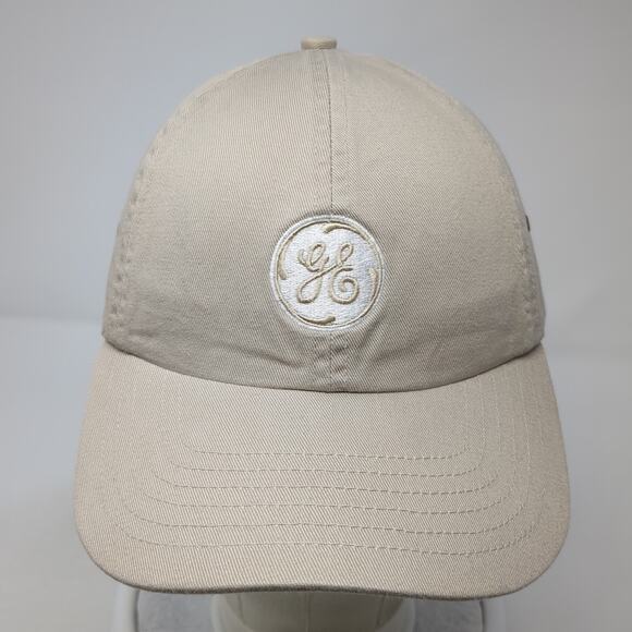 GE Slideback Hat Beige One Size Adjustable Embroidered Vent Holes - Picture 2 of 9